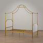 Monarch Hill Clementine Canopy Bed with Linen Headboard and Footboard - Gold - Twin