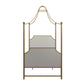 Monarch Hill Clementine Canopy Bed with Linen Headboard and Footboard - Gold - Twin