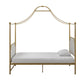 Monarch Hill Clementine Canopy Bed with Linen Headboard and Footboard - Gold - Twin