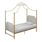 Monarch Hill Clementine Canopy Bed with Linen Headboard and Footboard - Gold - Twin