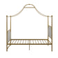 Monarch Hill Clementine Canopy Bed with Linen Headboard and Footboard - Gold - Twin