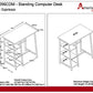 Coleton Standing Computer Desk with Side Shelves - Espresso