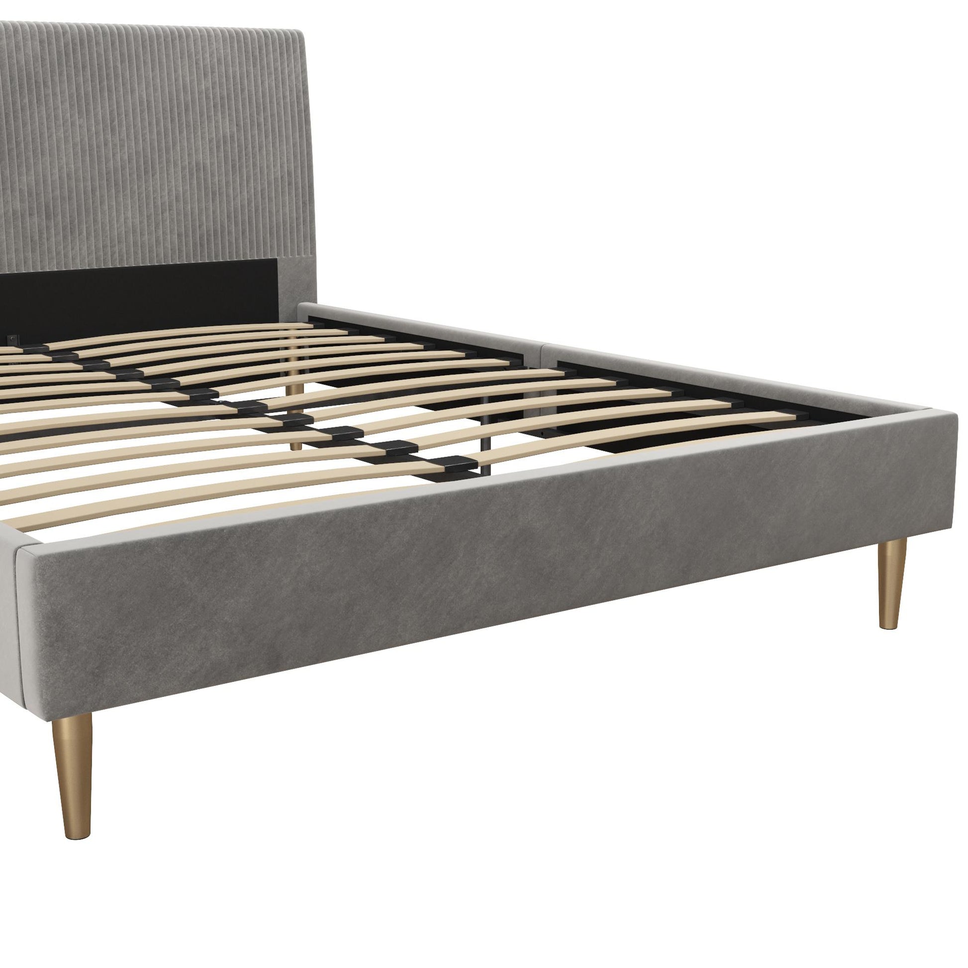 Daphne Upholstered Bed - Light Gray - Queen