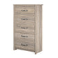 Bassinger 5 Drawer Bedroom Dresser with Pewter Handles - Gray Oak