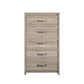 Bassinger 5 Drawer Bedroom Dresser with Pewter Handles - Gray Oak