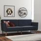 Regal Linen Upholstered Futon - Blue Linen