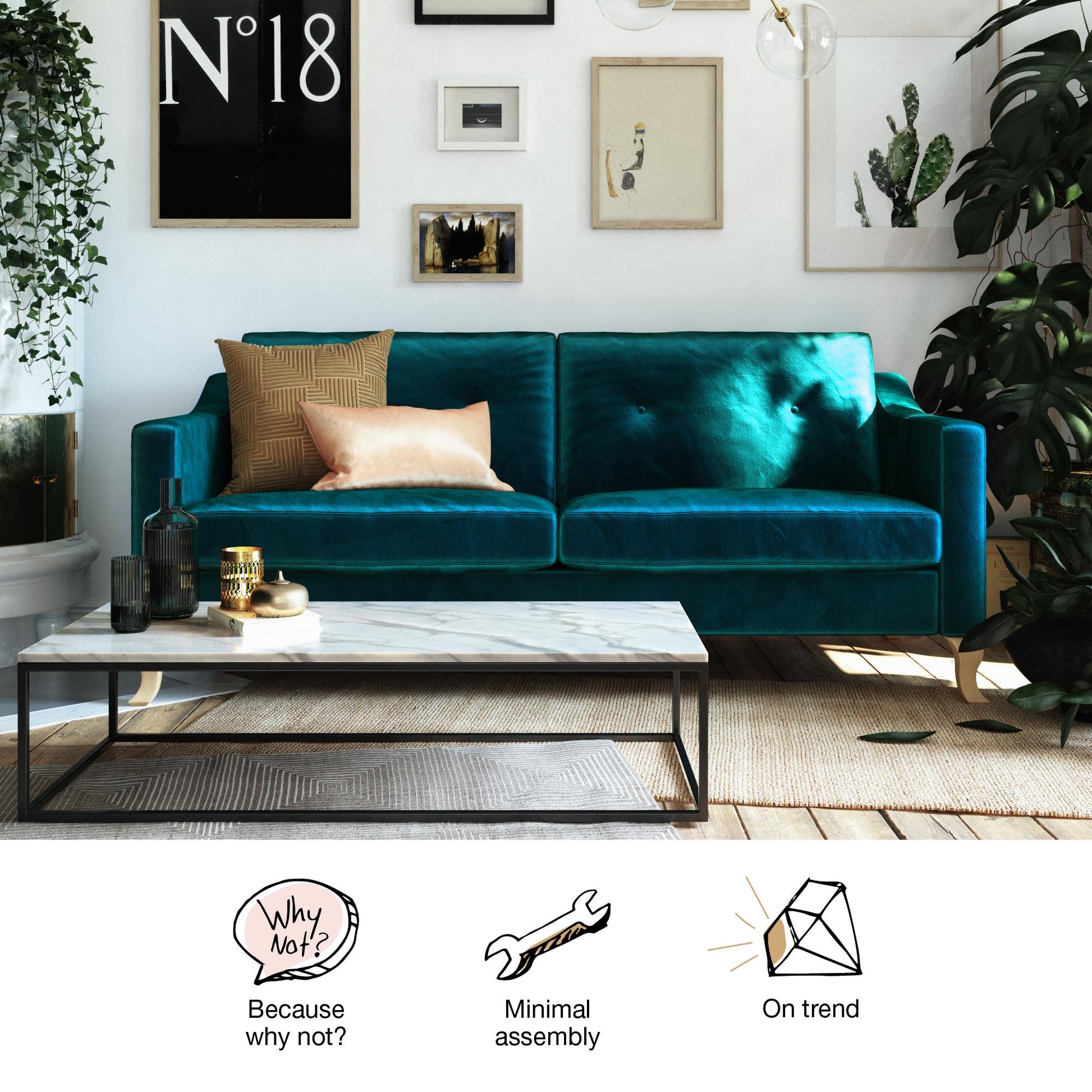 Tess Sofa - Green