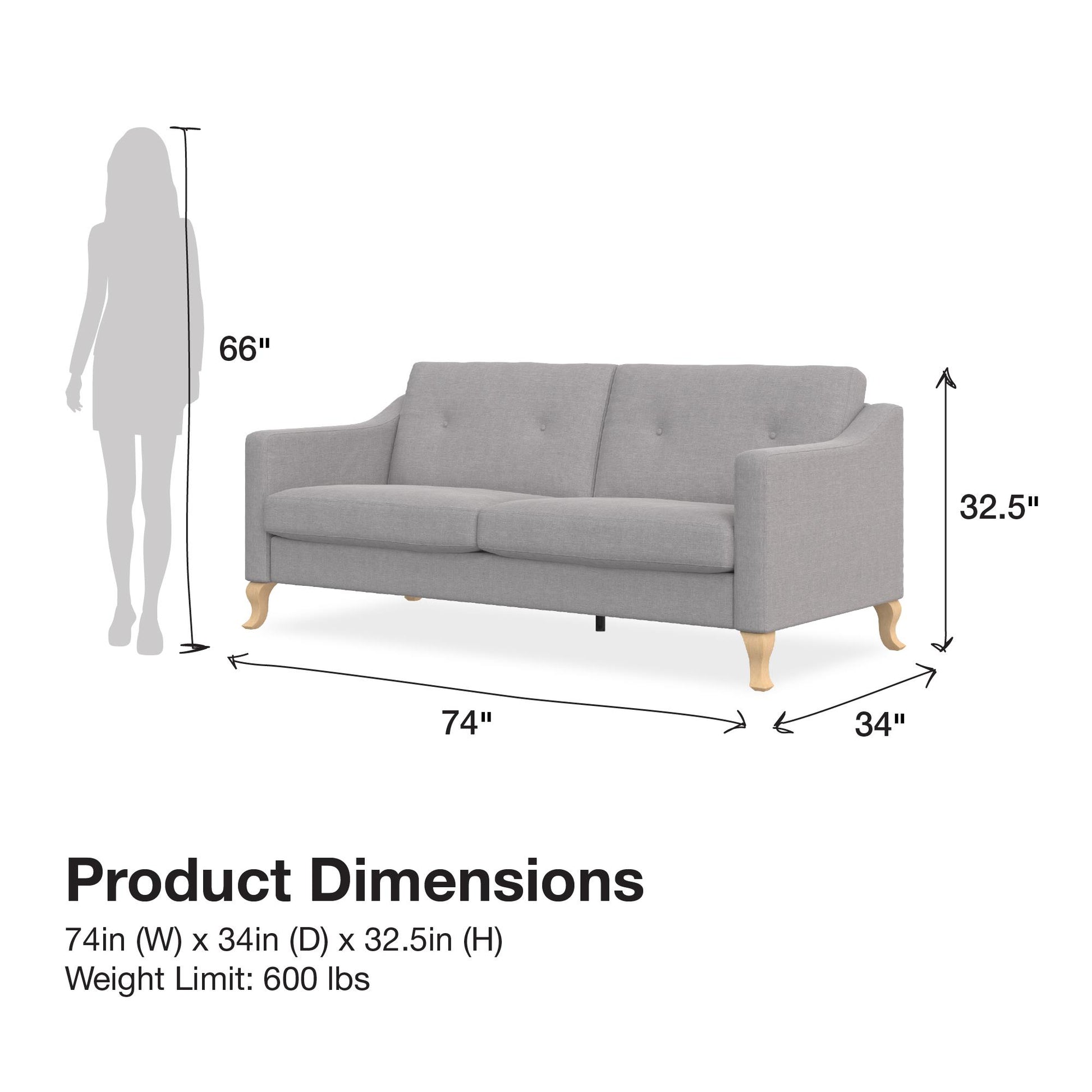 Tess Sofa - Light Gray