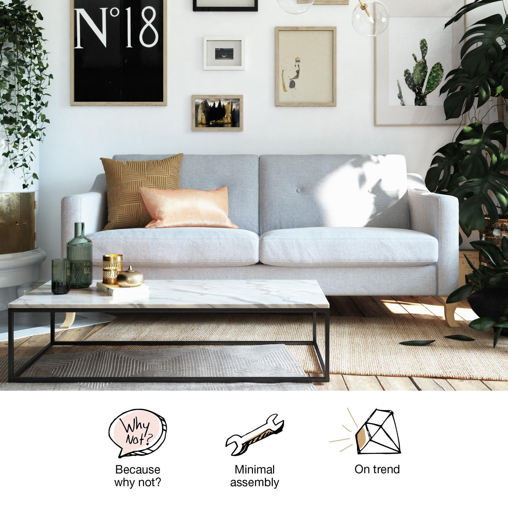 Tess Sofa - Light Gray