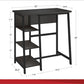 Coleton Standing Computer Desk with Side Shelves - Espresso
