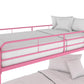 Twin over Twin Metal Bunk Bed with Slanted Front Ladder and Guardrails - Pink - Twin-Over-Twin