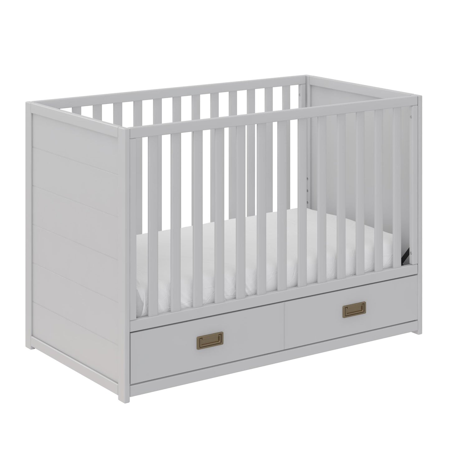 Haven 3 in 1 Convertible Wood Storage Crib - Dove Gray
