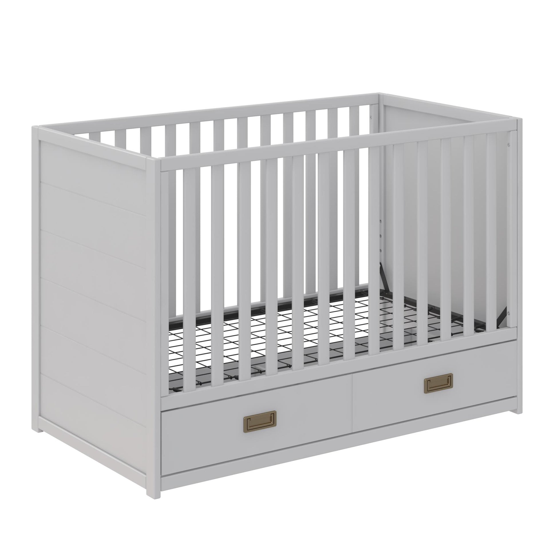Haven 3 in 1 Convertible Wood Storage Crib - Dove Gray