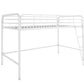 Jett Junior Loft Bed with Metal Frame and Built-In Ladder - White - Twin