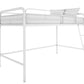 Jett Junior Loft Bed with Metal Frame and Built-In Ladder - White - Twin