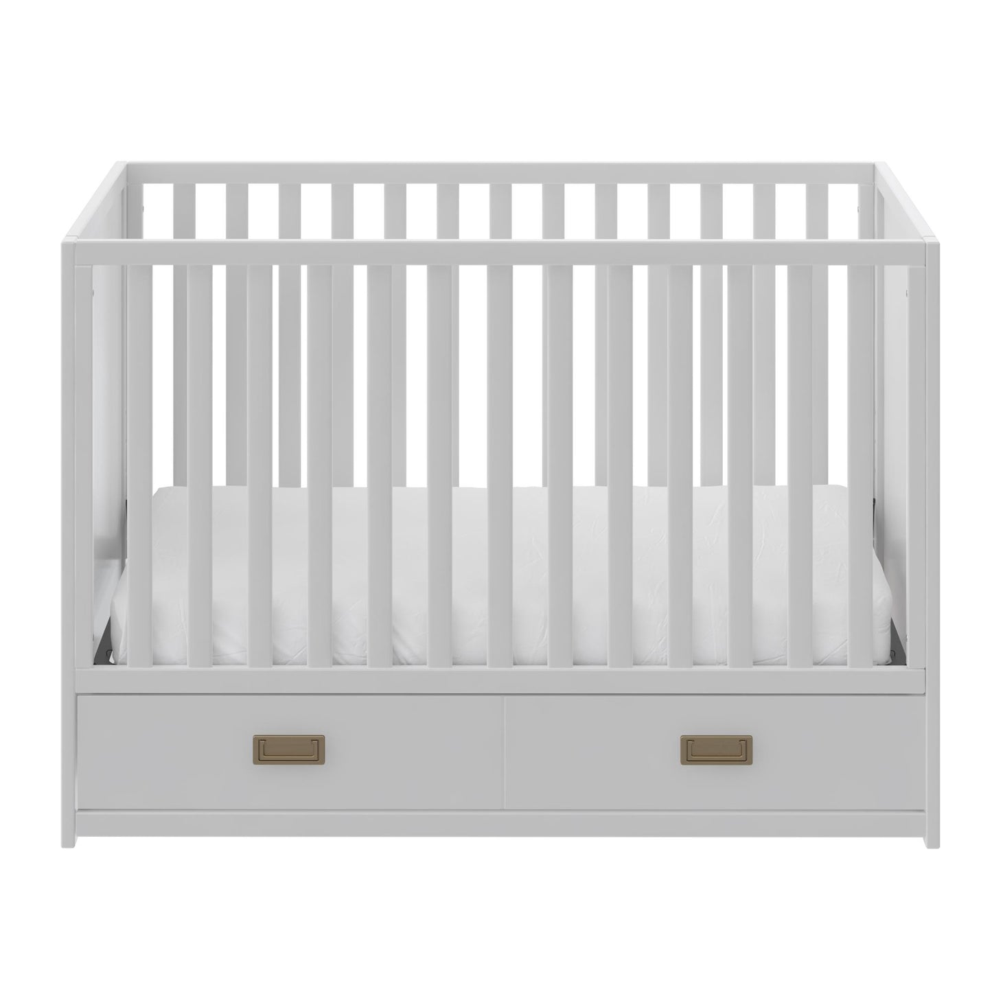 Haven 3 in 1 Convertible Wood Storage Crib - White