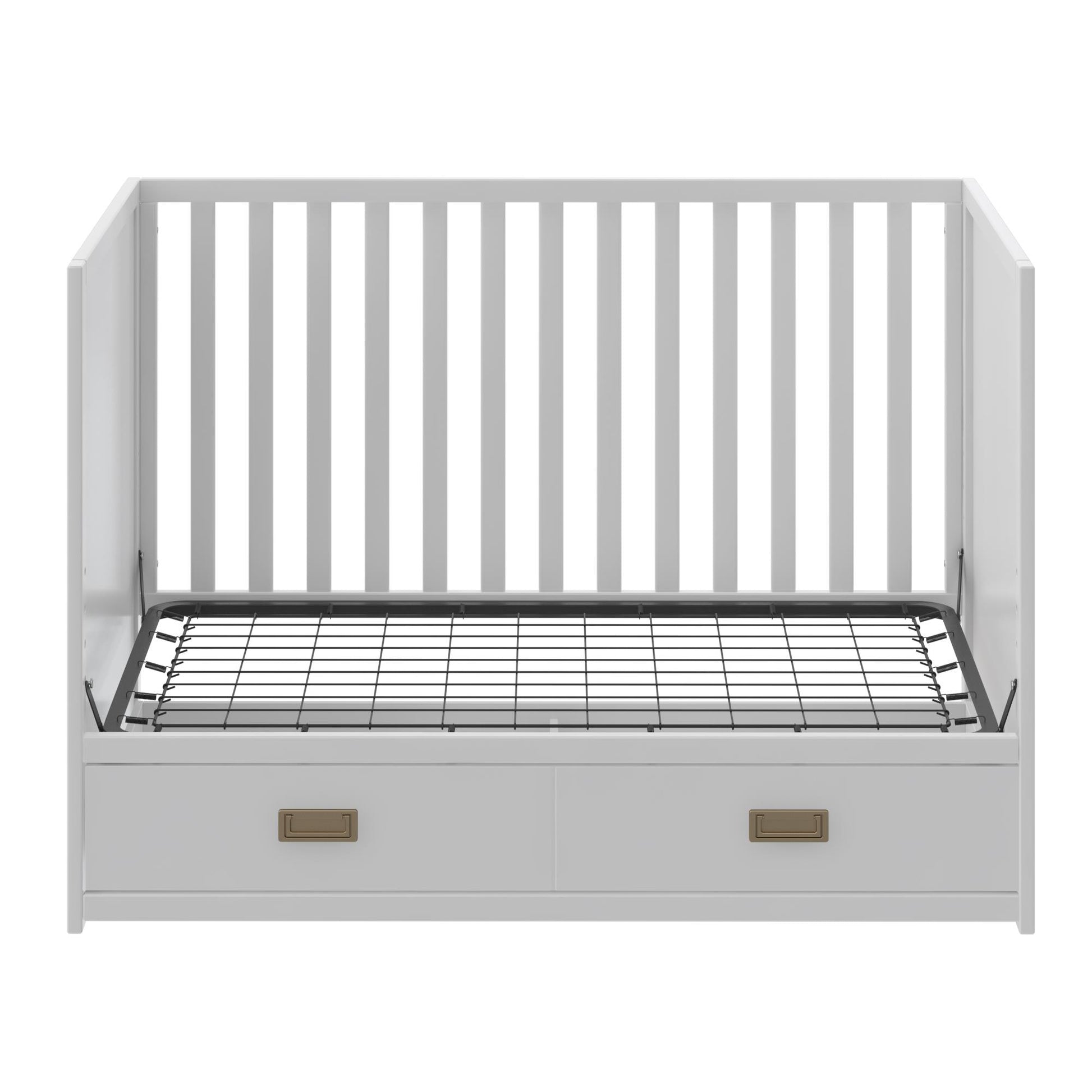 Haven 3 in 1 Convertible Wood Storage Crib - White
