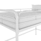 Jett Junior Loft Bed with Metal Frame and Built-In Ladder - White - Twin