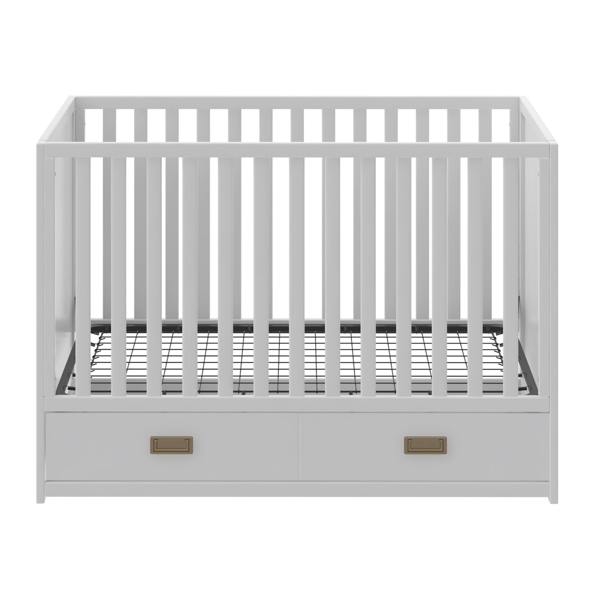 Haven 3 in 1 Convertible Wood Storage Crib - White