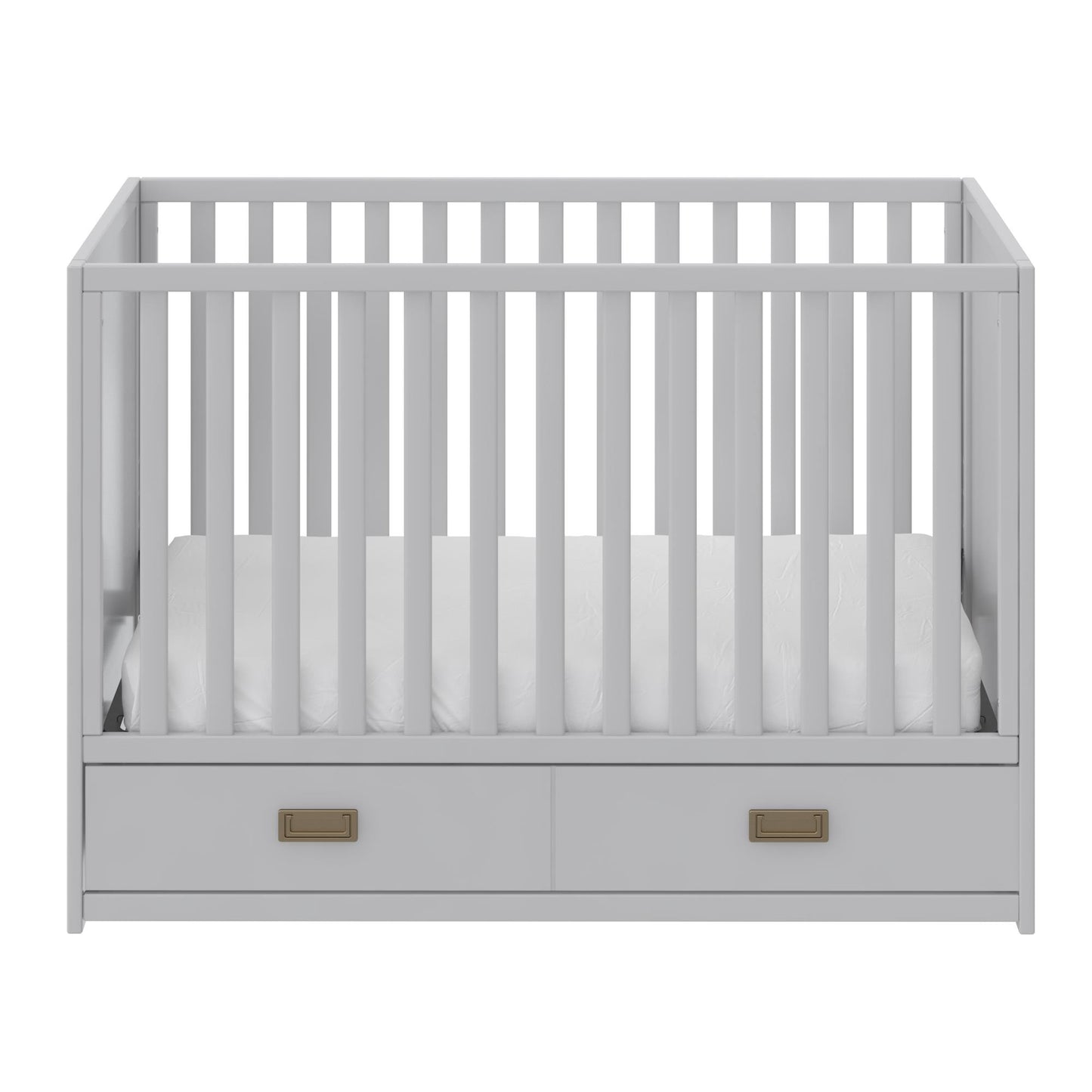 Haven 3 in 1 Convertible Wood Storage Crib - Dove Gray