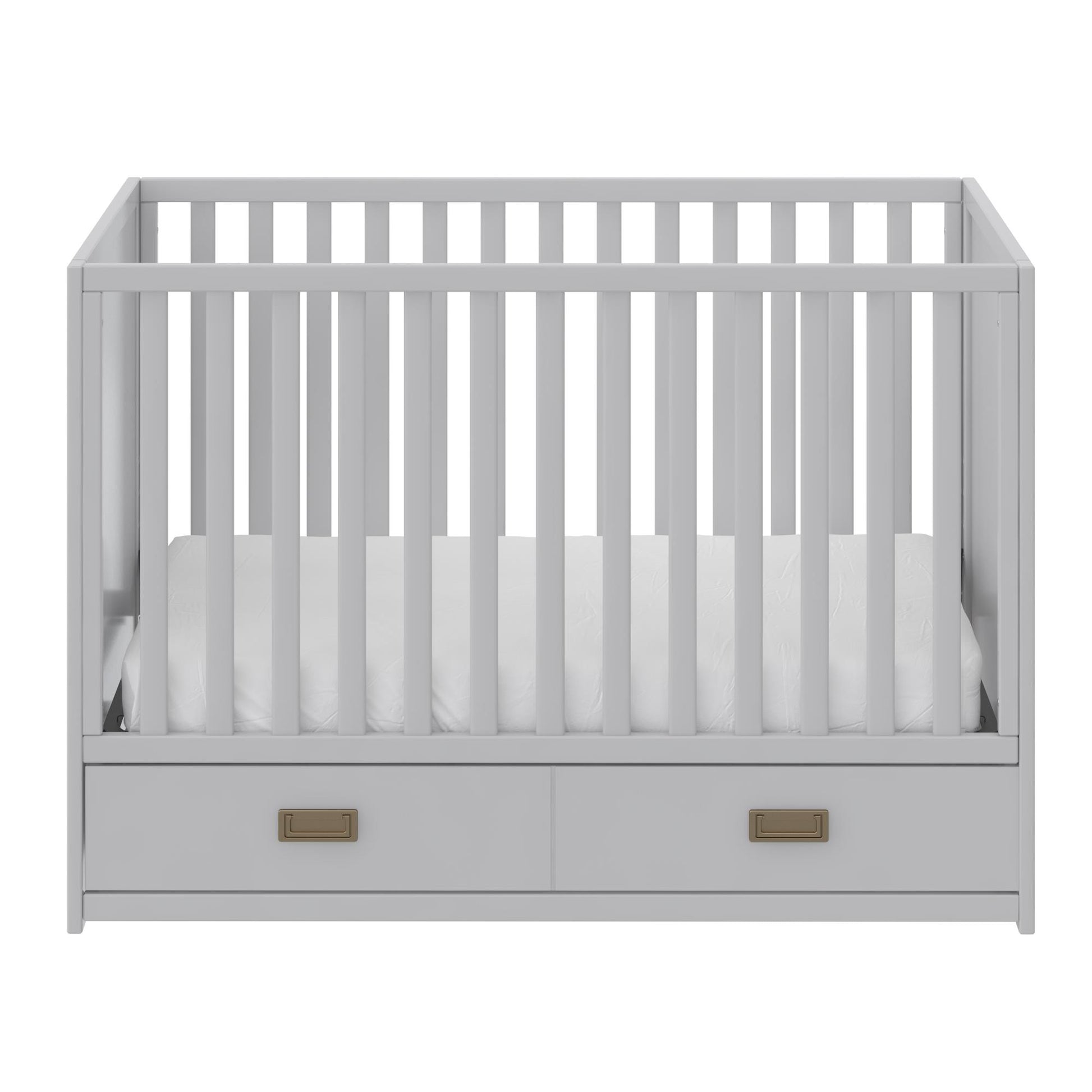 Haven 3 in 1 Convertible Wood Storage Crib - Dove Gray