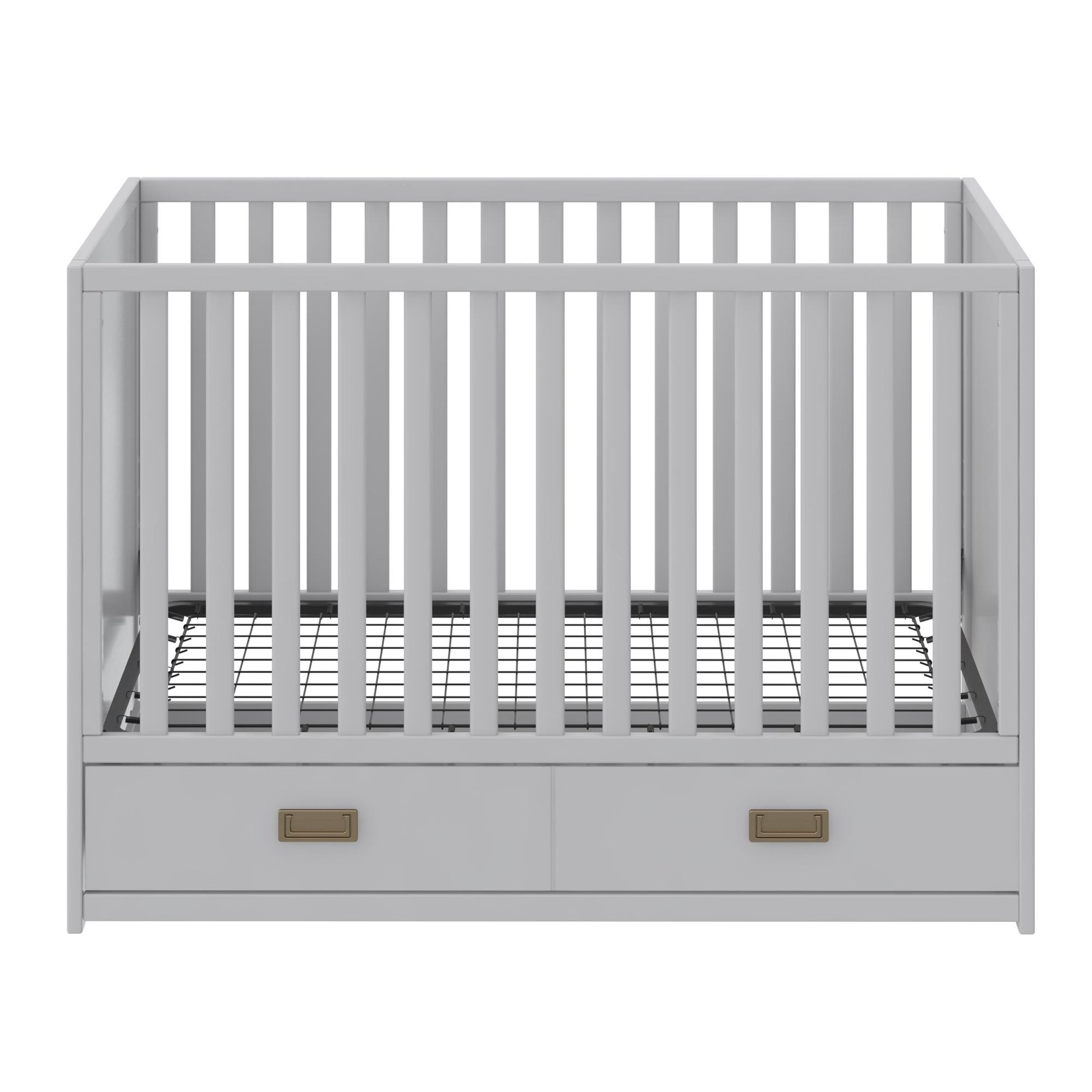 Haven 3 in 1 Convertible Wood Storage Crib - Dove Gray