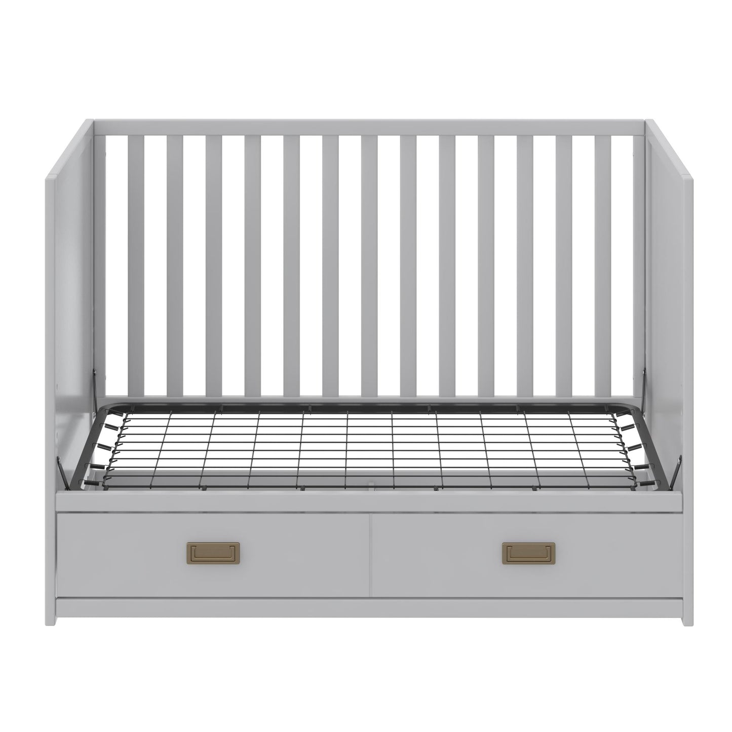 Haven 3 in 1 Convertible Wood Storage Crib - Dove Gray