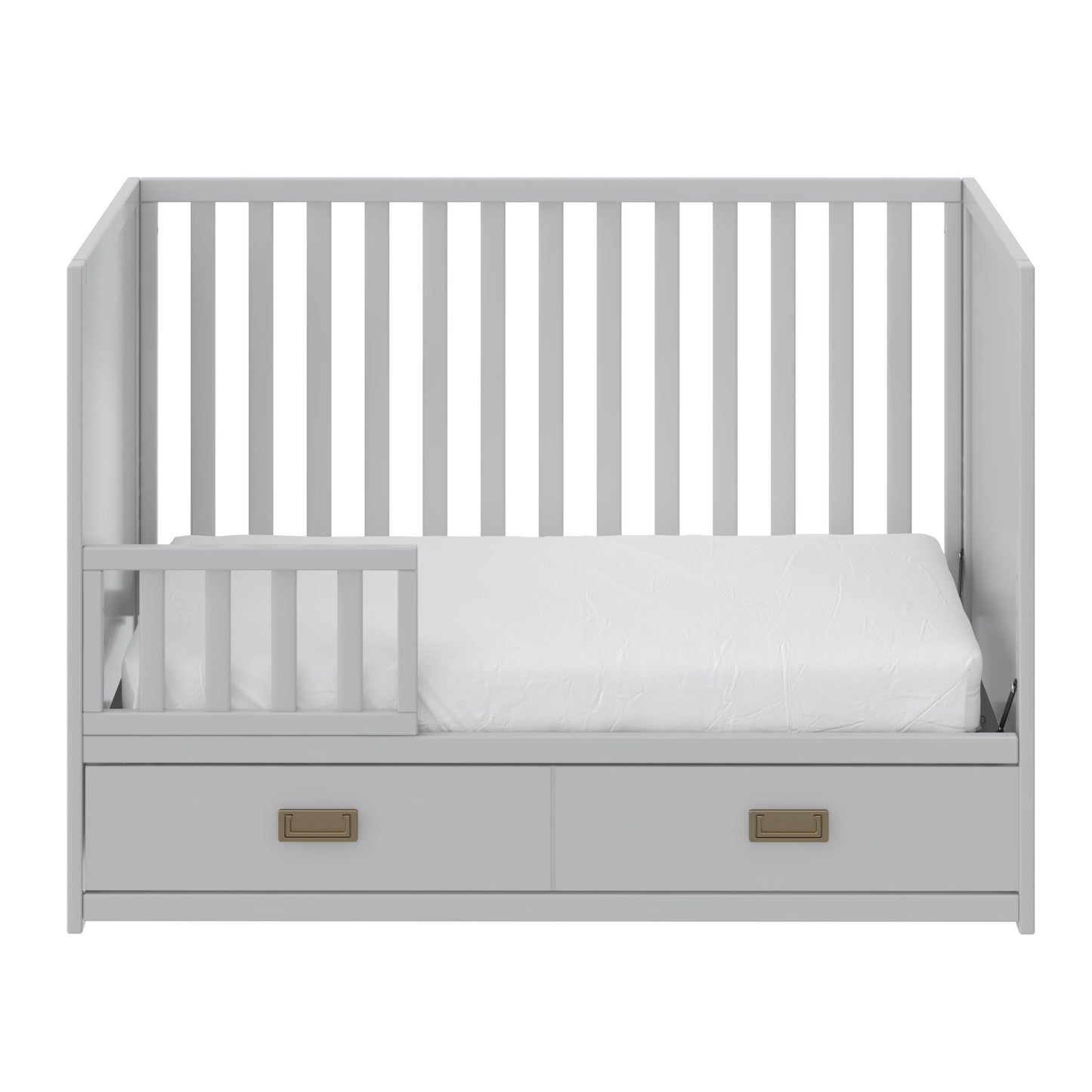 Haven 3 in 1 Convertible Wood Storage Crib - Dove Gray