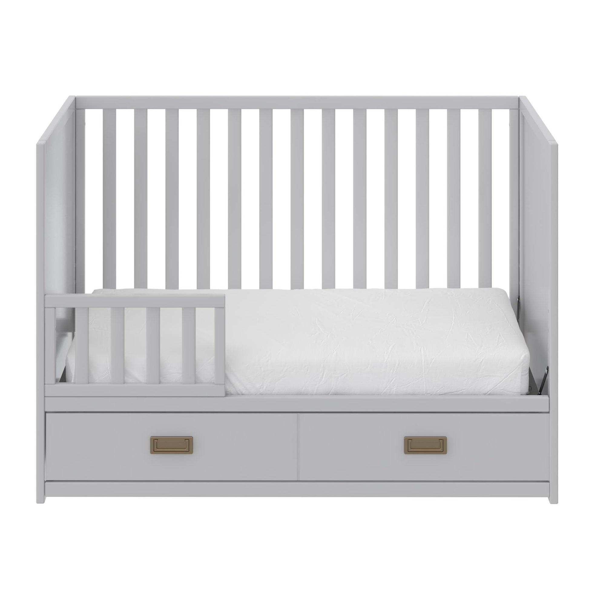 Haven 3 in 1 Convertible Wood Storage Crib - Dove Gray
