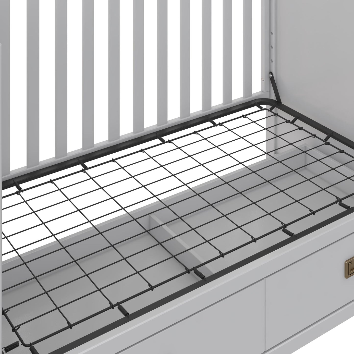 Haven 3 in 1 Convertible Wood Storage Crib - Dove Gray