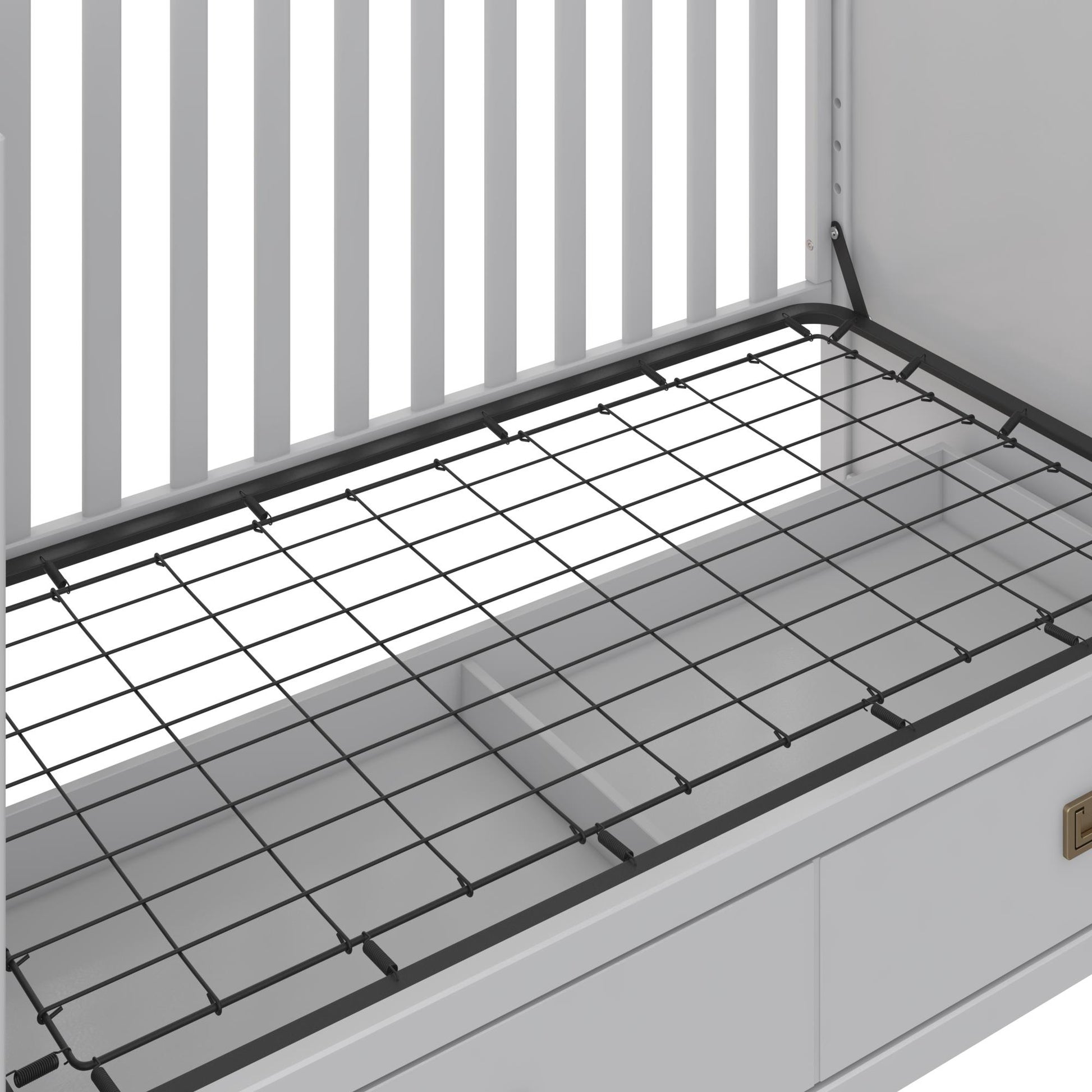 Haven 3 in 1 Convertible Wood Storage Crib - Dove Gray