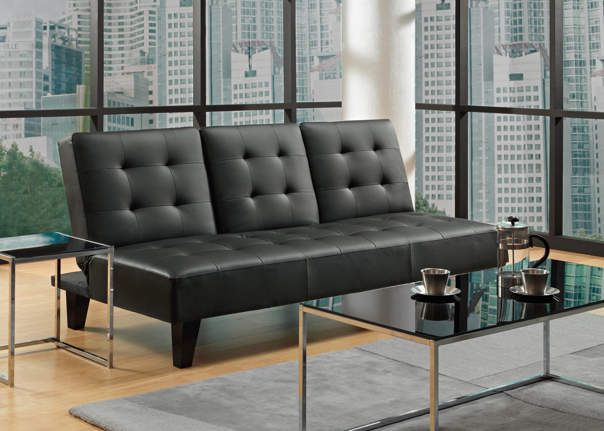 Madison CupHolder Futon - Black