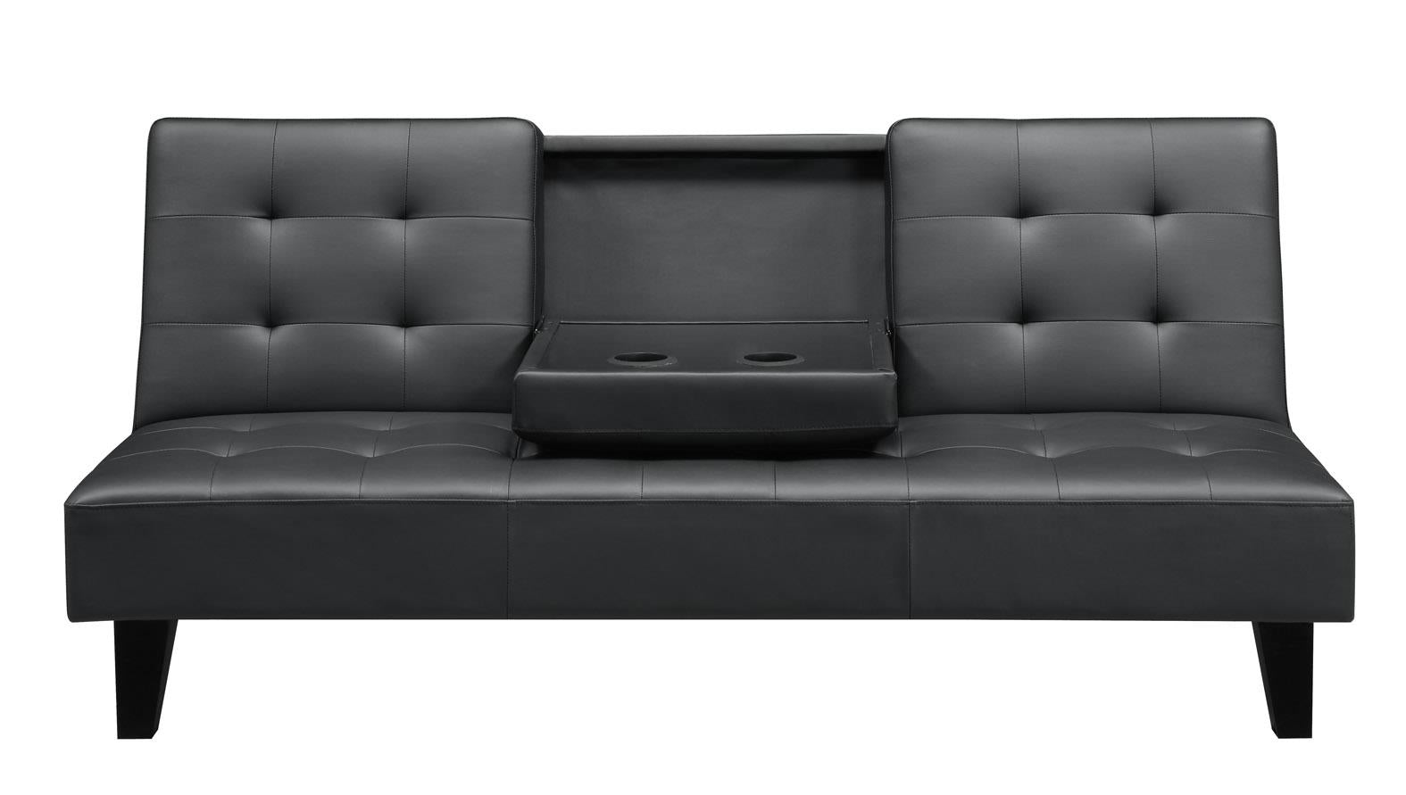 Madison CupHolder Futon - Black