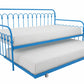 Bright Pop Metal Daybed with Trundle - Teal - Twin
