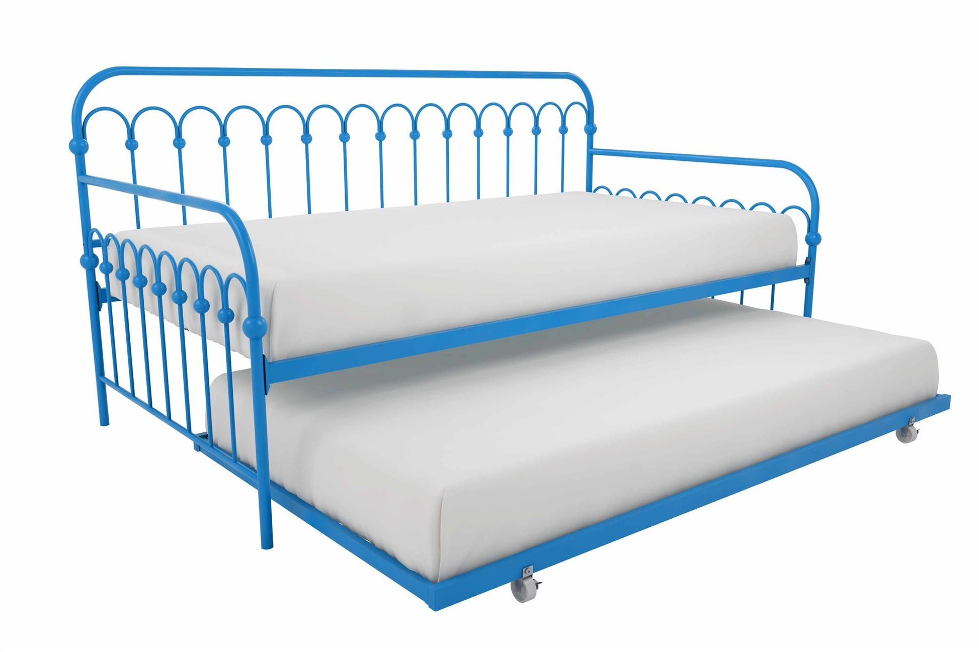 Bright Pop Metal Daybed with Trundle - Teal - Twin
