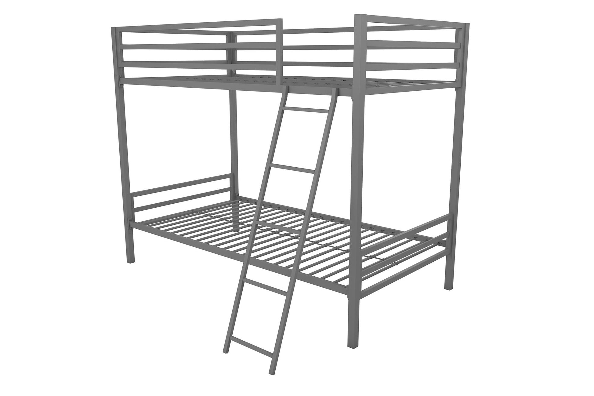 Maxwell Twin-Over-Twin Metal Bunk Bed - Gray - Twin-Over-Twin