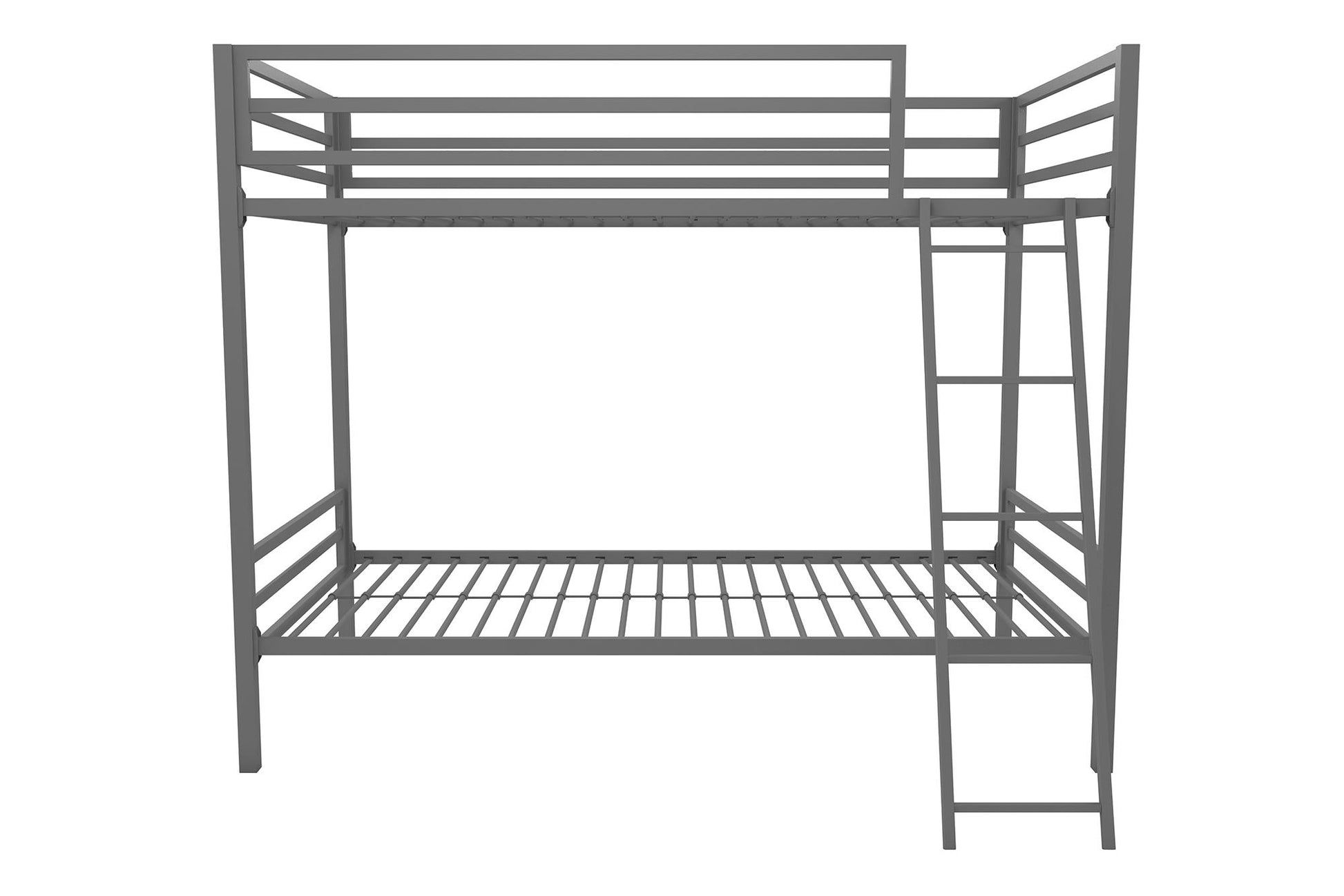 Maxwell Twin-Over-Twin Metal Bunk Bed - Gray - Twin-Over-Twin
