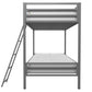 Maxwell Twin-Over-Twin Metal Bunk Bed - Gray - Twin-Over-Twin