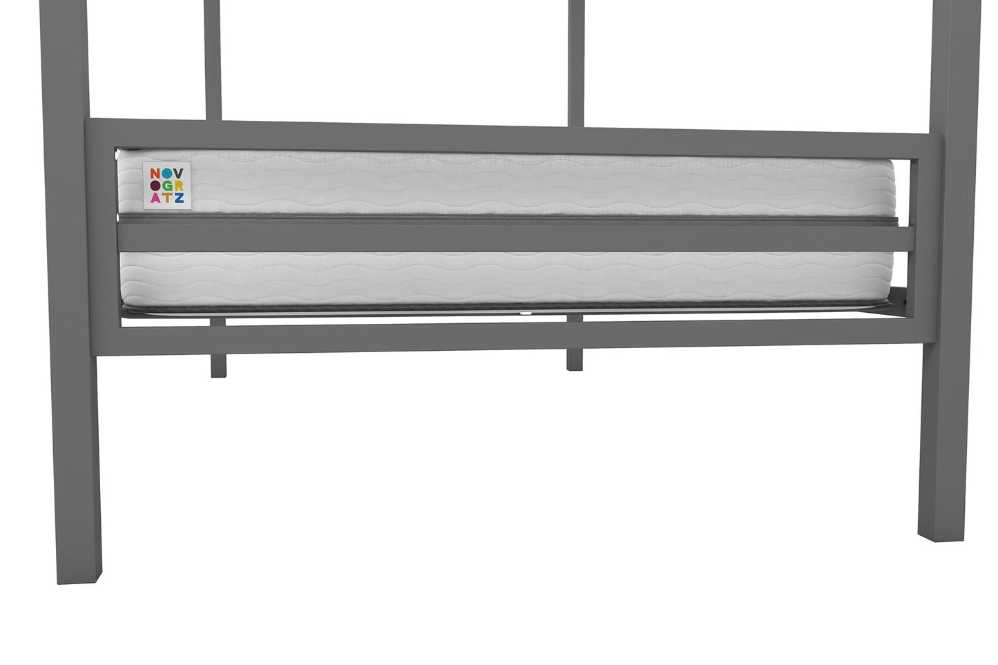 Maxwell Twin-Over-Twin Metal Bunk Bed - Gray - Twin-Over-Twin