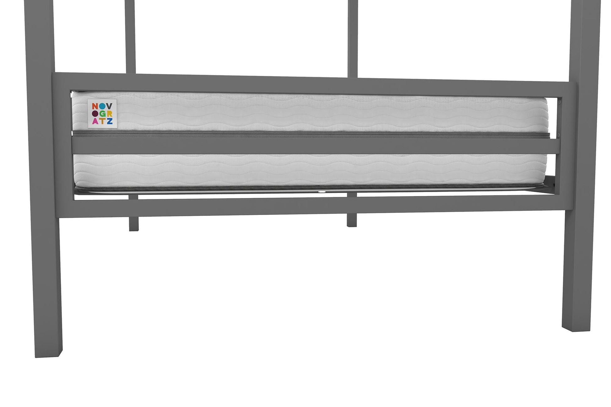 Maxwell Twin-Over-Twin Metal Bunk Bed - Gray - Twin-Over-Twin