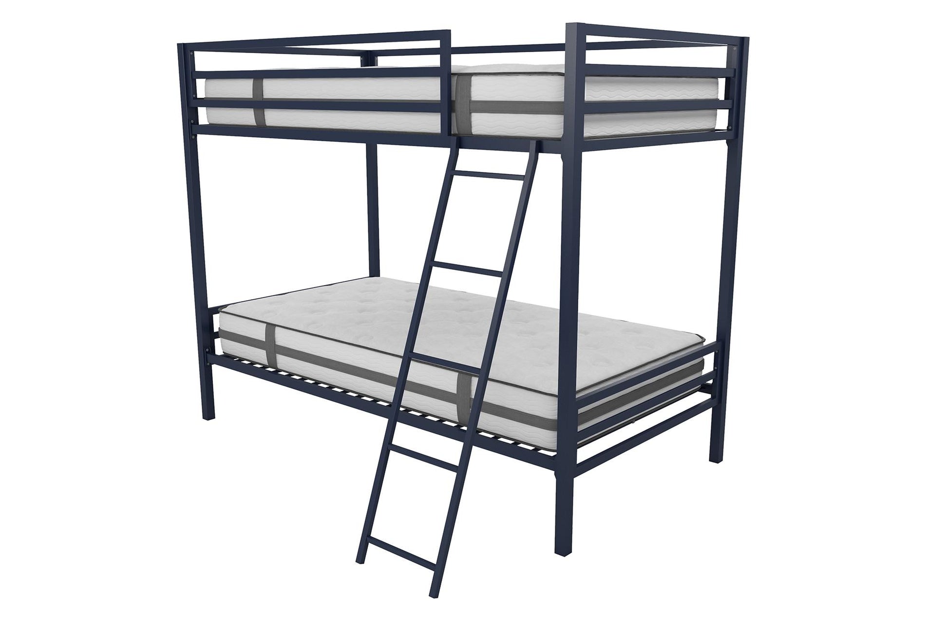 Maxwell Twin-Over-Twin Metal Bunk Bed - Navy - Twin-Over-Twin