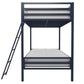Maxwell Twin-Over-Twin Metal Bunk Bed - Navy - Twin-Over-Twin