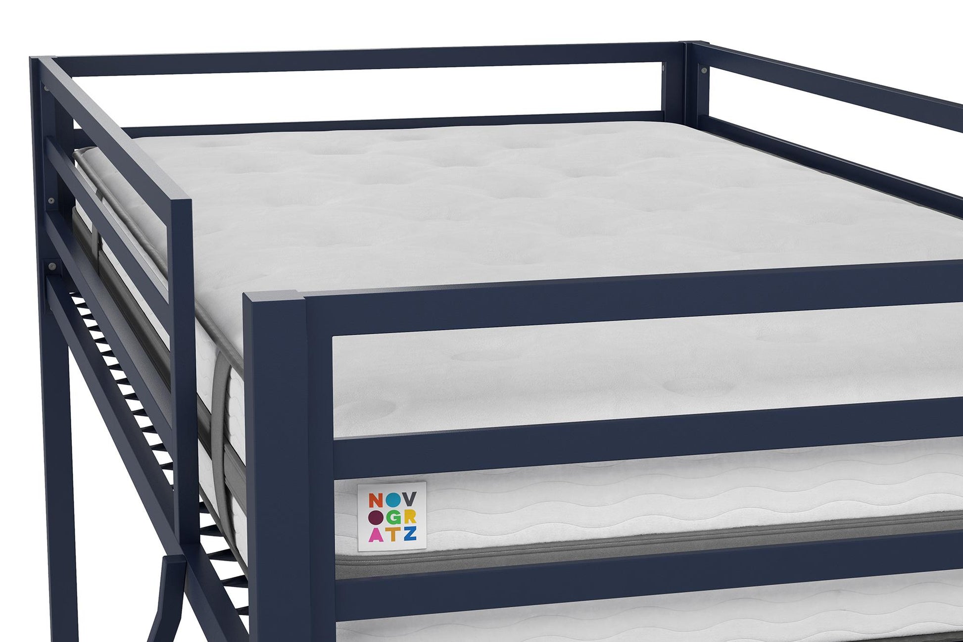 Maxwell Twin-Over-Twin Metal Bunk Bed - Navy - Twin-Over-Twin