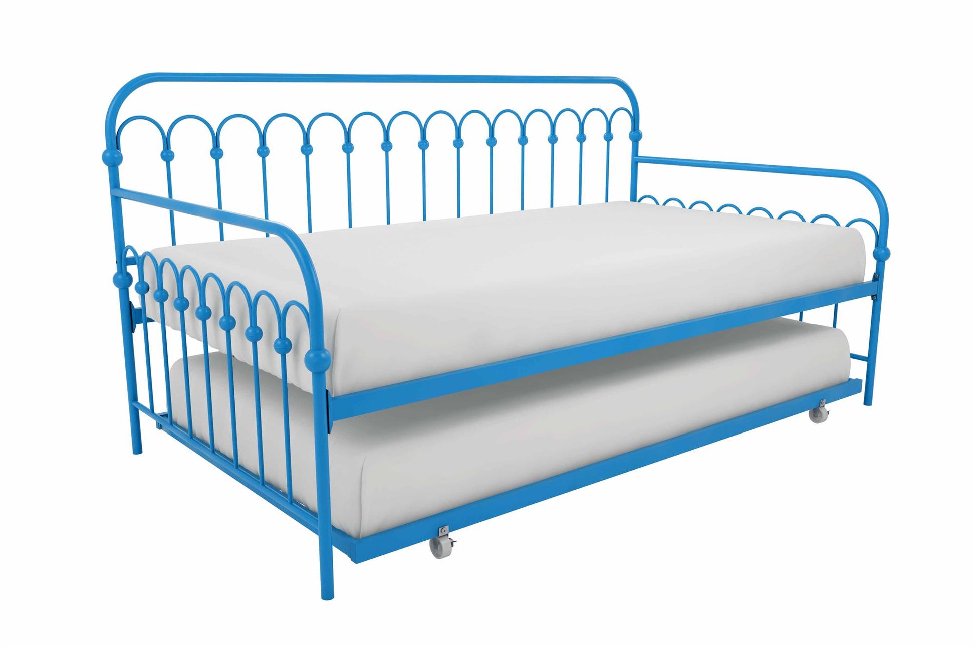 Bright Pop Metal Daybed with Trundle - Teal - Twin