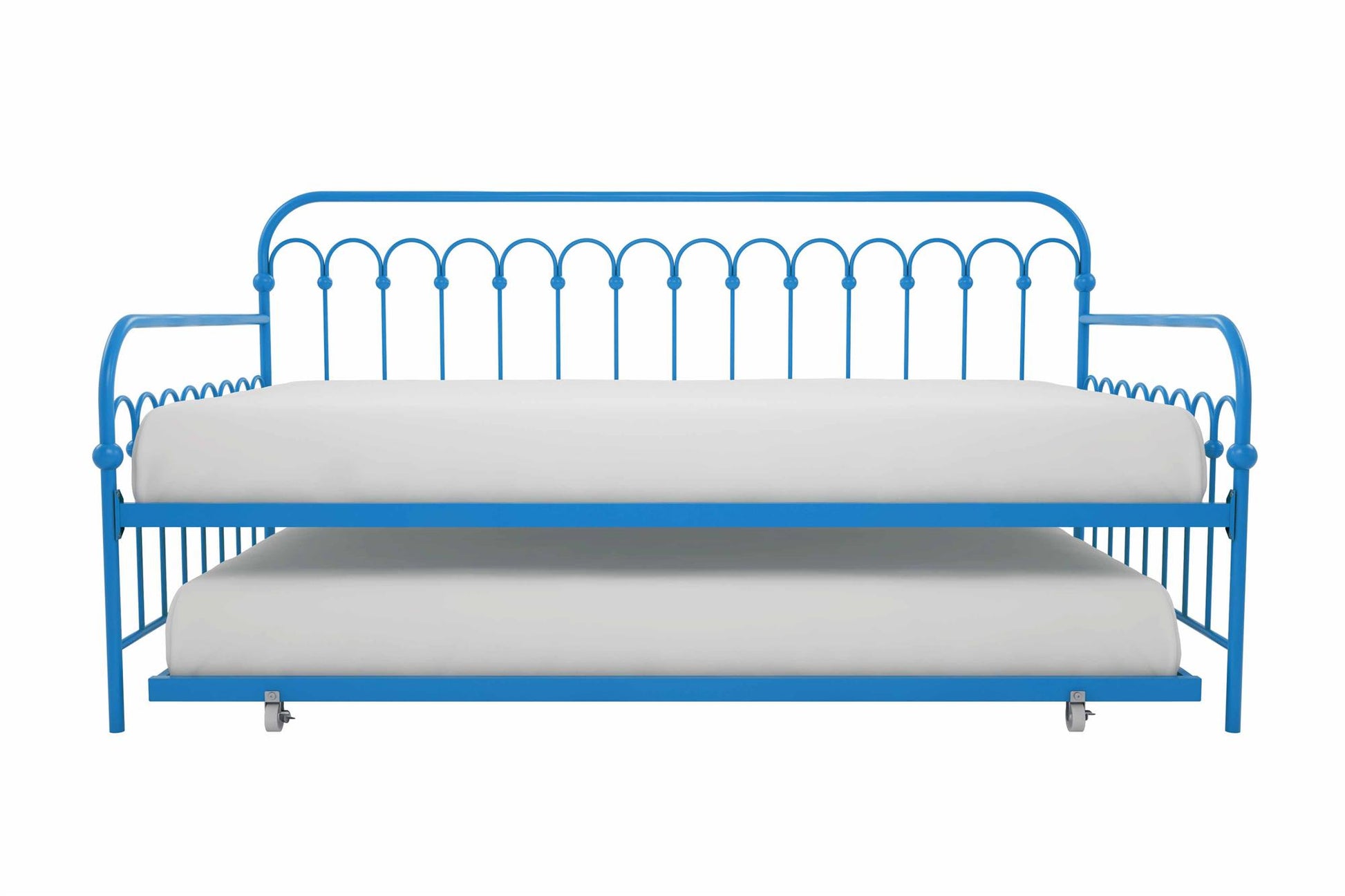 Bright Pop Metal Daybed with Trundle - Teal - Twin