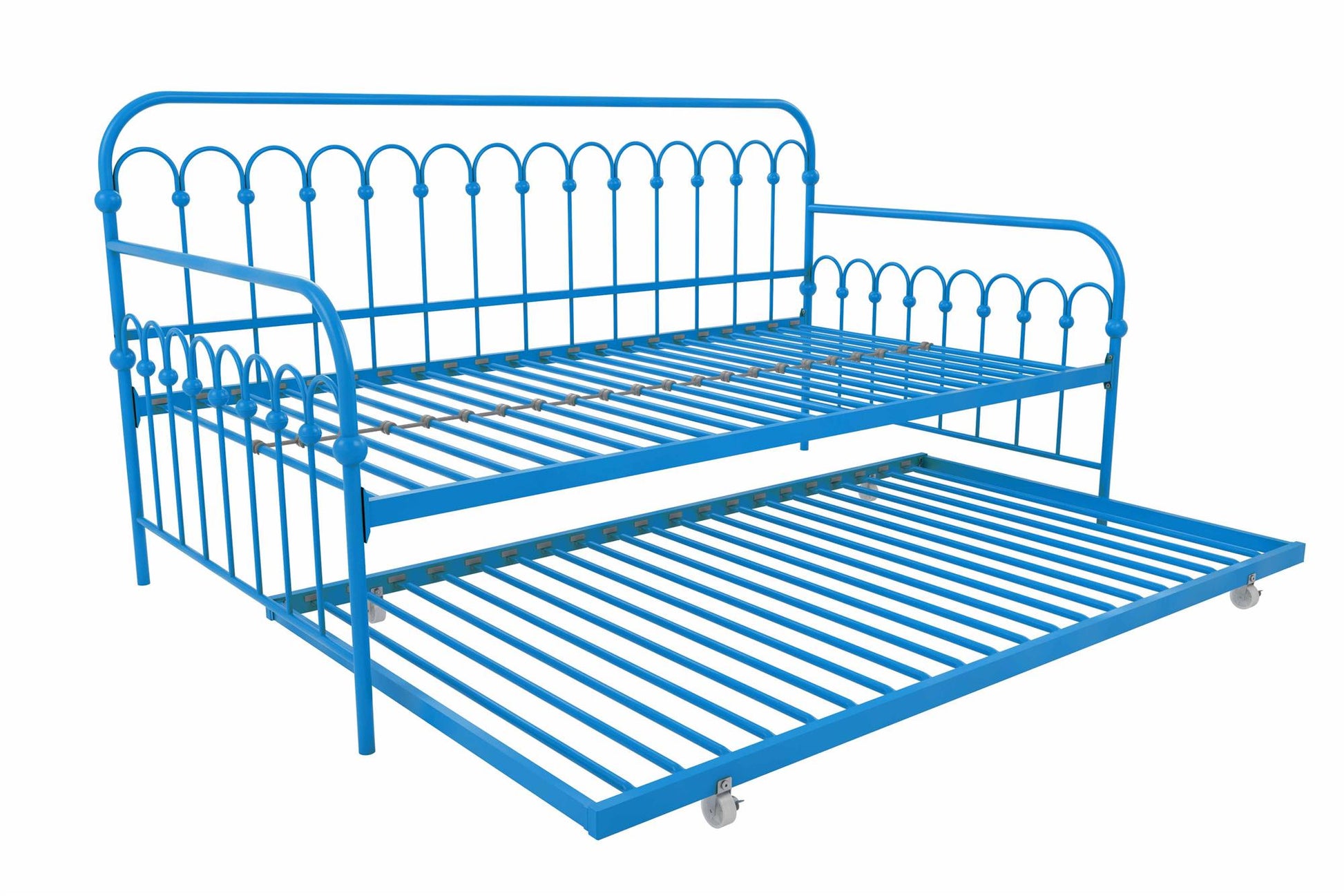 Bright Pop Metal Daybed with Trundle - Teal - Twin