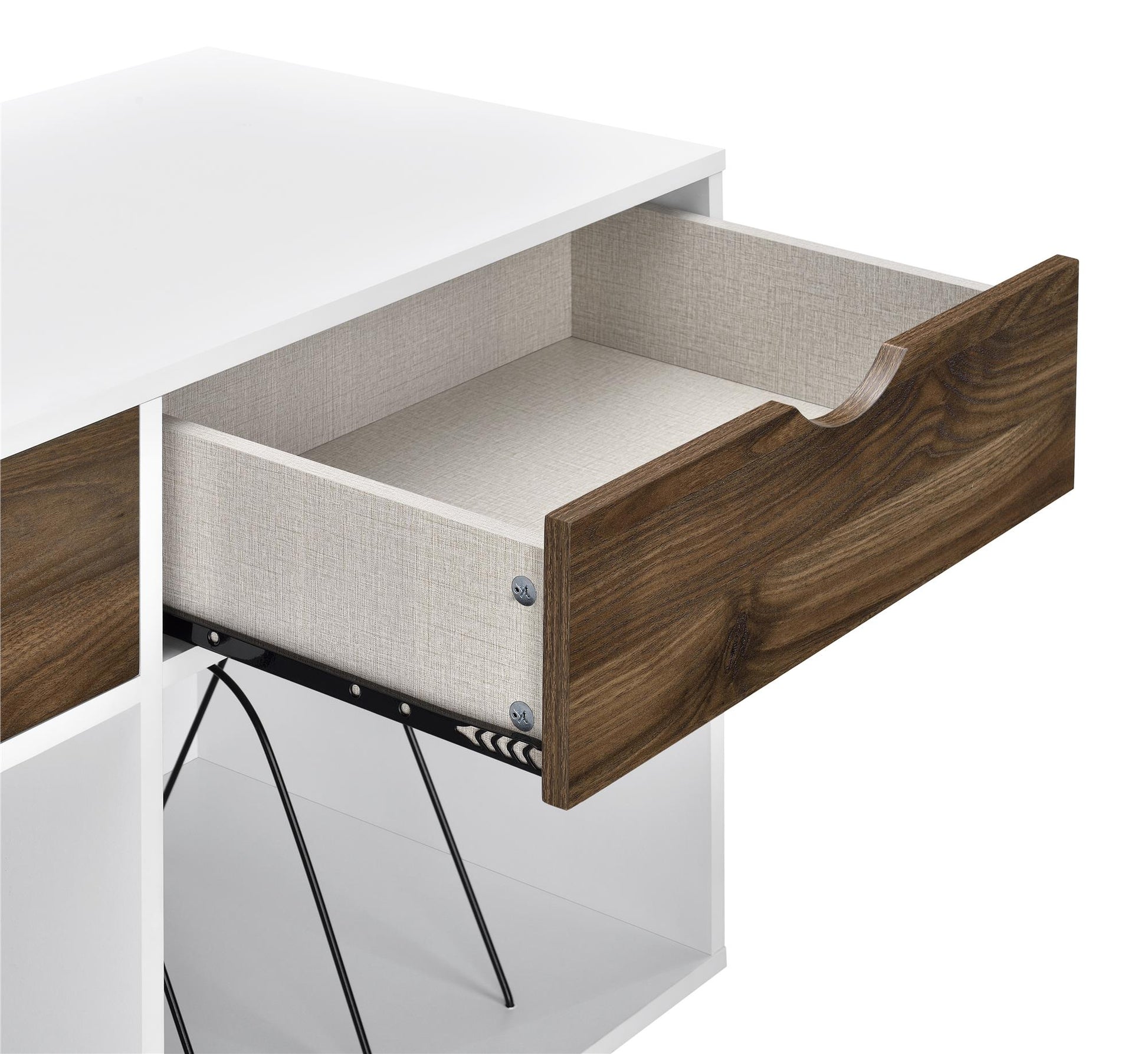 Concord Turntable Stand with Drawers - White