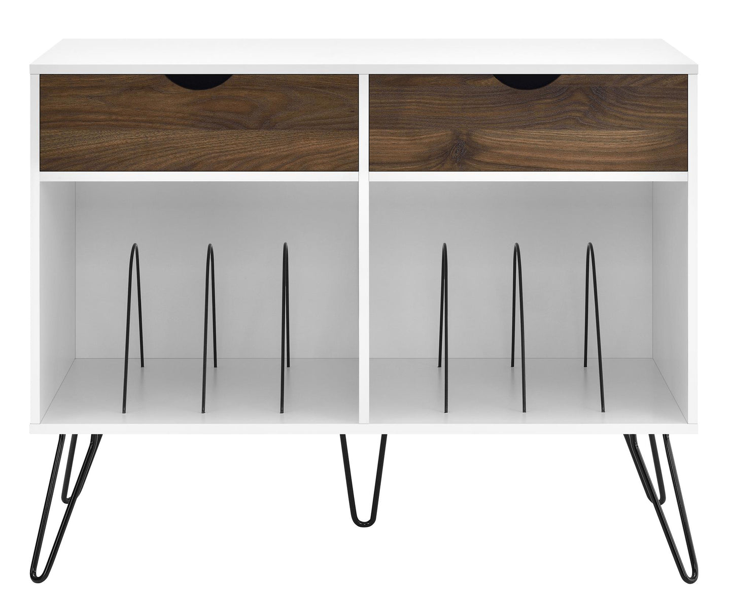 Concord Turntable Stand with Drawers - White