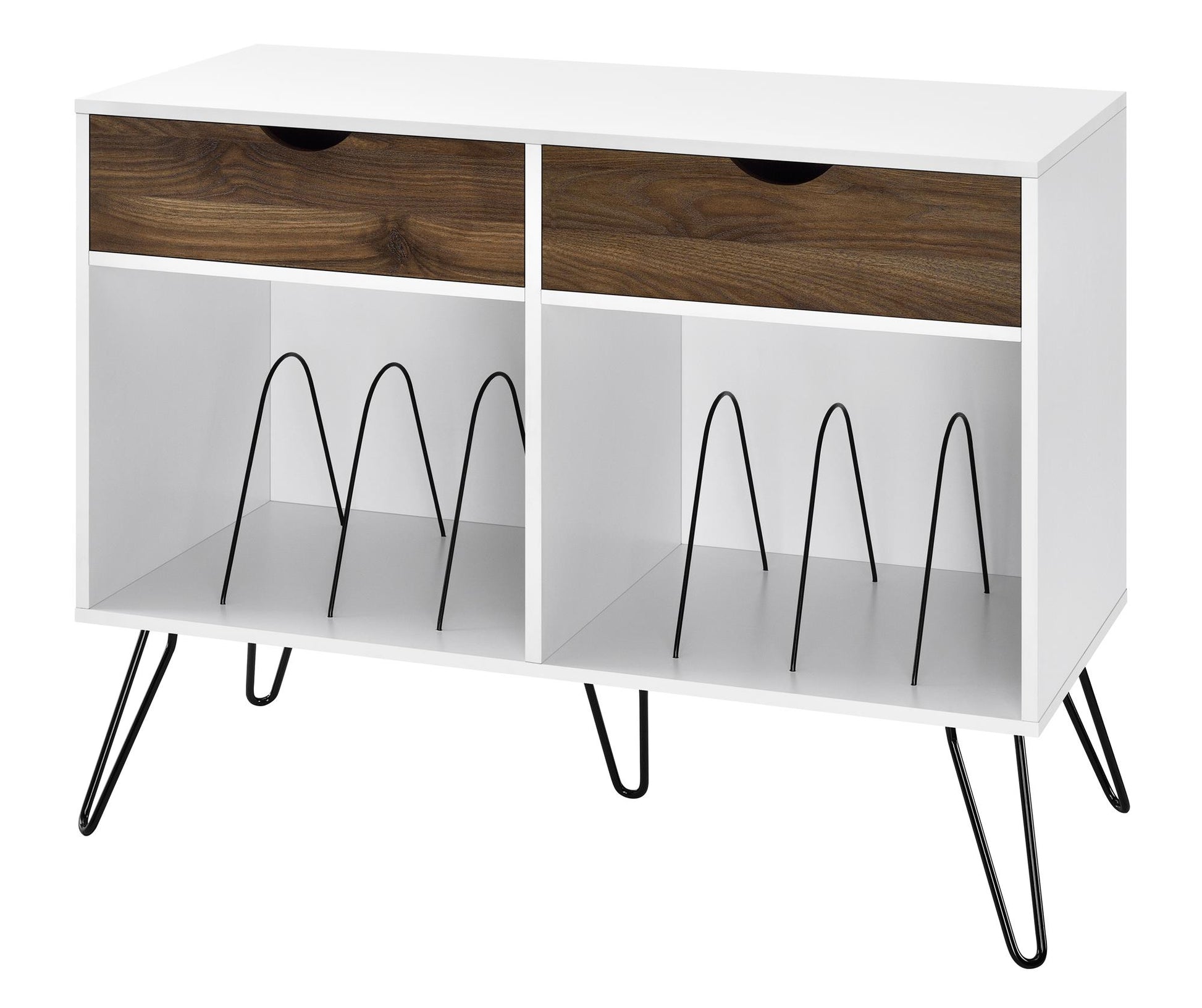 Concord Turntable Stand with Drawers - White