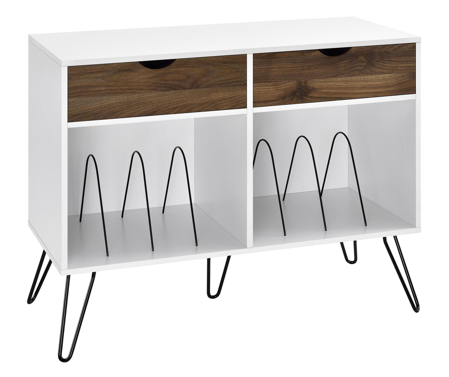 Concord Turntable Stand with Drawers - White